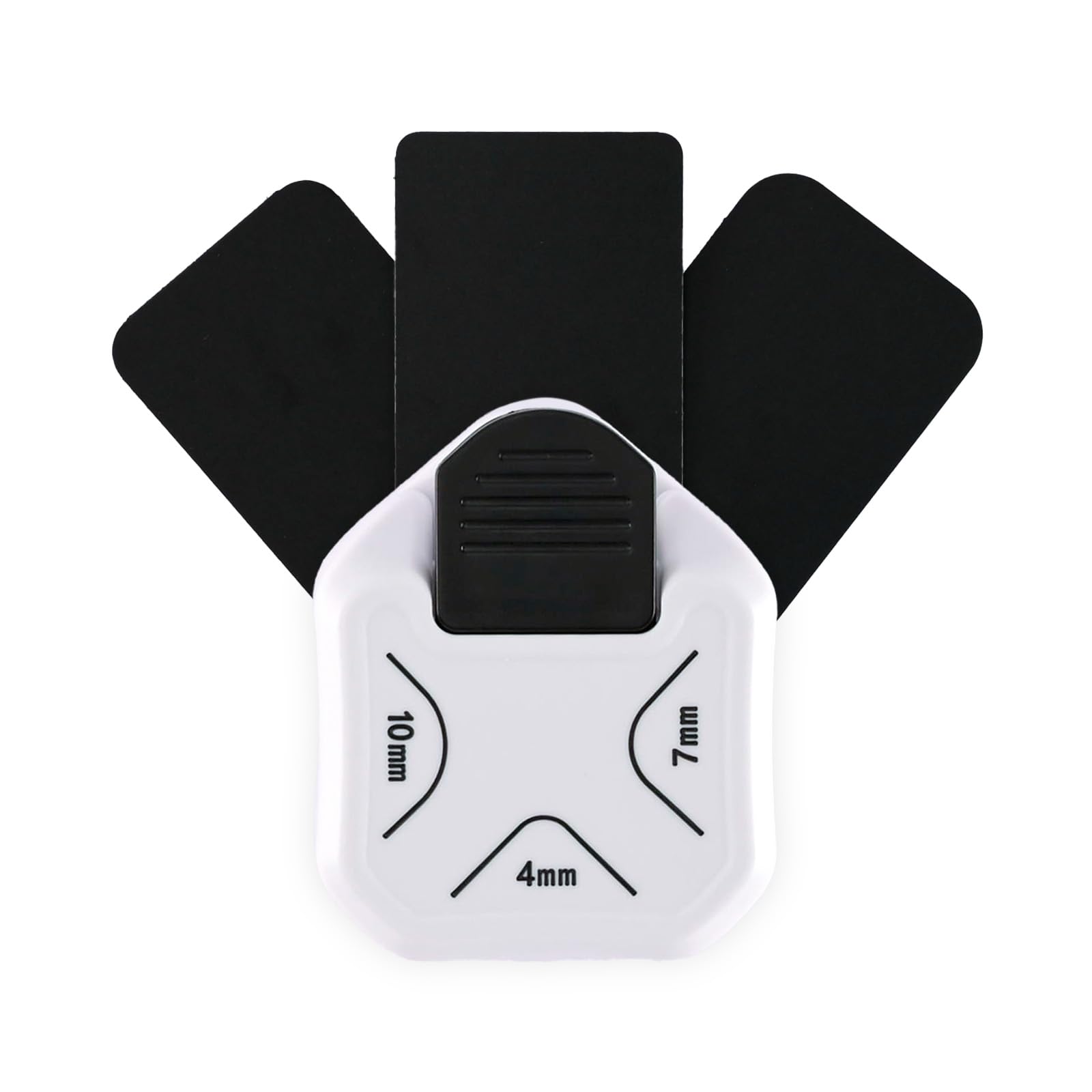 Vaessen Creative Paperfuel 3 in 1 Corner Punch 3 Sizes Label Making Square Top Edge Motif Punch Paper Card Making Gift Wrapping Black White,4-7-10mm