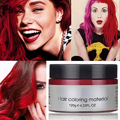 MOFAJANG Hair Color Wax Red,Unisex Instant Modeling Fashion DIY Hair Color Wax Temporary For