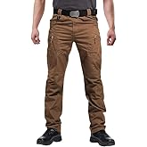 Susclude Men's Outdoor Cargo Work Trousers Military Tactical Pants Ripstop Assault Combat Trousers Hiking Pants Men