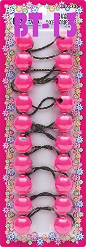 Tara Girls Twinbead Bubble Ball Ponytail Elastics 10 Pieces Selection (PINK)
