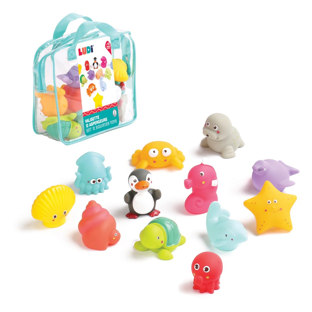 Plastic bath toys by Ludi | from 10 months - set of 12 | Watering toys!