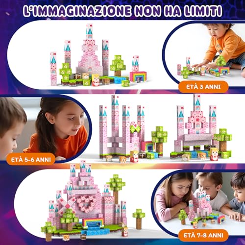 Crifeton Costruzioni Magnetiche per Bambini 100 PCS 2CM 3+ Giochi Cubi Magnetici, Blocchi Magnetic Building Blocks Giocattoli Montessori a Partire da 3 4 5 6 7 8 9 10 11 12 Anni Regali di Compleanno