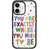 CASETiFY Impact Case for iPhone 16 [Slim / 8.2 ft. 4X Military Grade Drop Protection/Compatible with Magsafe] - You are Exactly - Clear Black