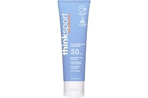 Thinksport SPF 50+ Mineral Sunscreen with Zinc Oxide, 3 Fl Oz – Safe, Natural Sun Screen for Sports & Active Use - Water Resistant Body Sunscreen UVA/UVB Sun Protection – Vegan, Reef Safe Sunscreen