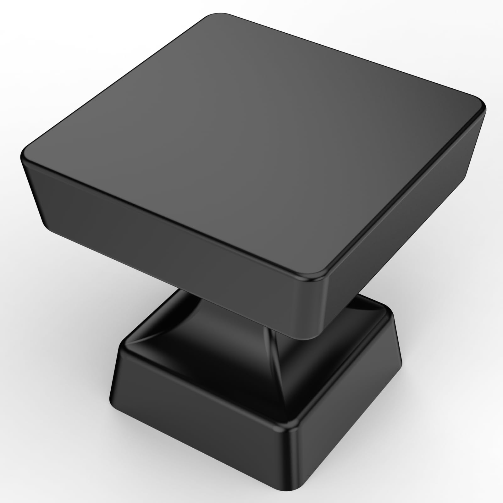 FURNIWARE Pack of 10 Furniture Knobs, Cupboard Knobs, Black Drawer Knobs, Modern Solid Furniture Handles, Door, Kitchen Fittings, Cupboard Knobs, Single Hole Handle with Screws for Cupboard, Wardrobe