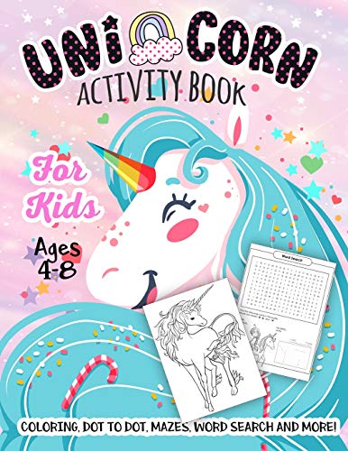Unicorn Activity Book for Kids Ages 4-8: A Fun Kid Workbook Game For ...