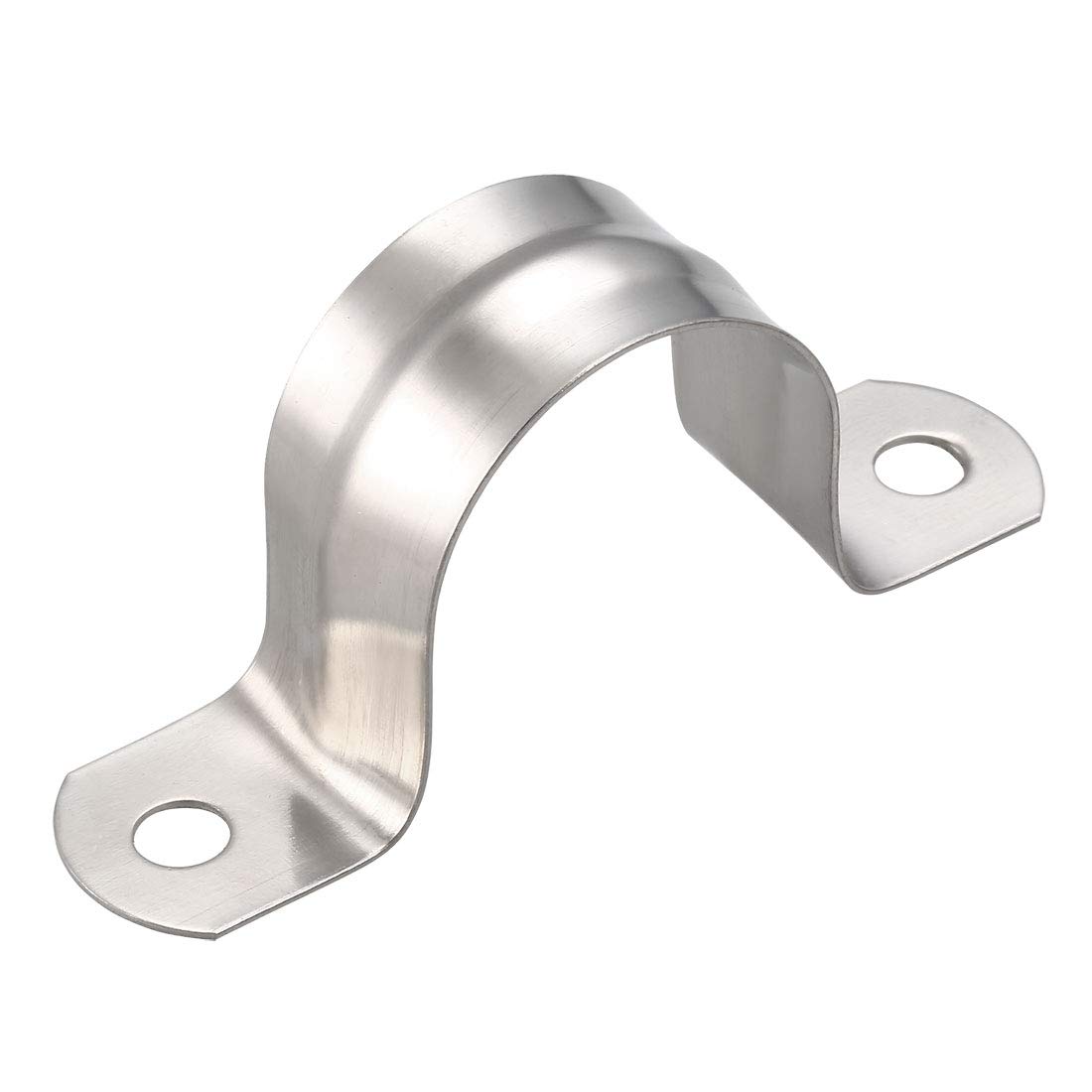 sourcing map 32mm(1.3") Rigid Pipe Strap, 2 Holes 304 Stainless Steel Tension Tube Clip Clamp 20pcs