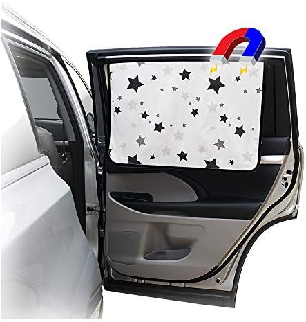ggomaART Car Side Window Sun Shade – Universal Reversible Magnetic Curtain for Baby and Kids with Sun Protection Block Damage from Direct Bright Sunlight, and Heat – 1 Piece of Black Stars ggomaART Car Side Window Sun Shade – Universal Reversible Magnetic Curtain for Baby and Kids with Sun Protection Block Damage from Direct Bright Sunlight, and Heat – 1 Piece of Black Stars