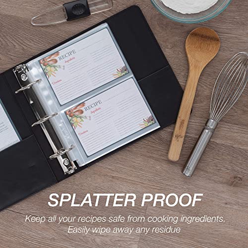 Samsill Clear 4x6 Recipe Card Protectors (25 Pack Mini Binder Sheets