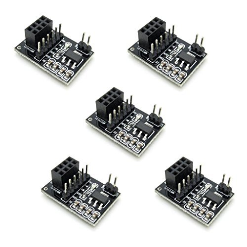 Pxyelec Black Socket Adapter Board For 8PIN NRF24L01 Wireless Transceiver Module Pack of 5