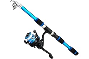 Aosekaa Fishing Pole Kids Fishing Rod and Reel Combo for Freshwater Versatile Telescopic Adjustable for Travel Outdoor Starte