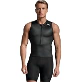 2XU Men's Core Tri Tank (US, Alpha, Large, Regular, Regular, Standard, Black/White)