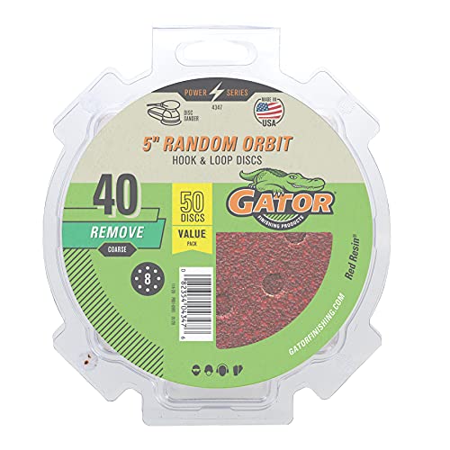 Gator Finishing 4347 Lot de 50 disques abrasifs en oxyde d'aluminium Grain 40 12,7 cm