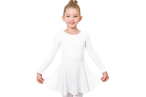Stelle Ballet Leotards for Girls Long Sleeve Toddler Dance Leotard Outfits with Skirt Classic(Little/Big Kid)
