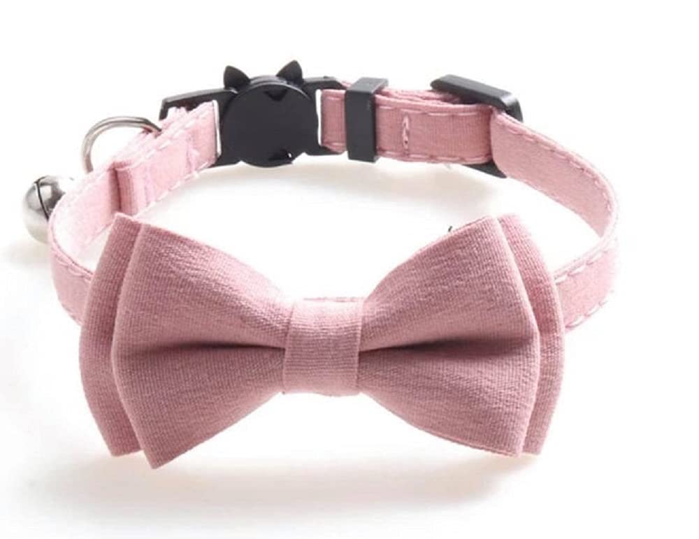 Bowtie Cat Collars with Bell | Safe Quick Release Breakaway Buckle | ZACAL Cat Collars (Pink)