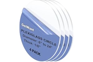 GetWant 4pcs 9 Inch Diameter Clear Acrylic Circle 1/8" Thick Round Plexiglass Sheets Round Cake Disk Acrylic Sheet Plexiglass Table Top, Round Acrylic Backdrop