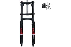 CDHPOWER 4.0" Fat Tire Fork, Bike Air Suspension Fork Double Shoulder,w/ 1-1/8" Headset Combo, 9mm Quick Release, Disc Brake,