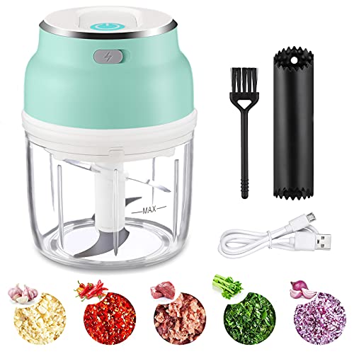 Electric Mini Garlic Chopper, Cordless Portable Mini Electric Food