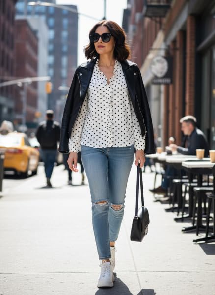 Am Direct Womens Tops Dressy Casual Spring Boho Floral V Neck Long Sleeve Half Button Down Shirt Work Business Blouses White