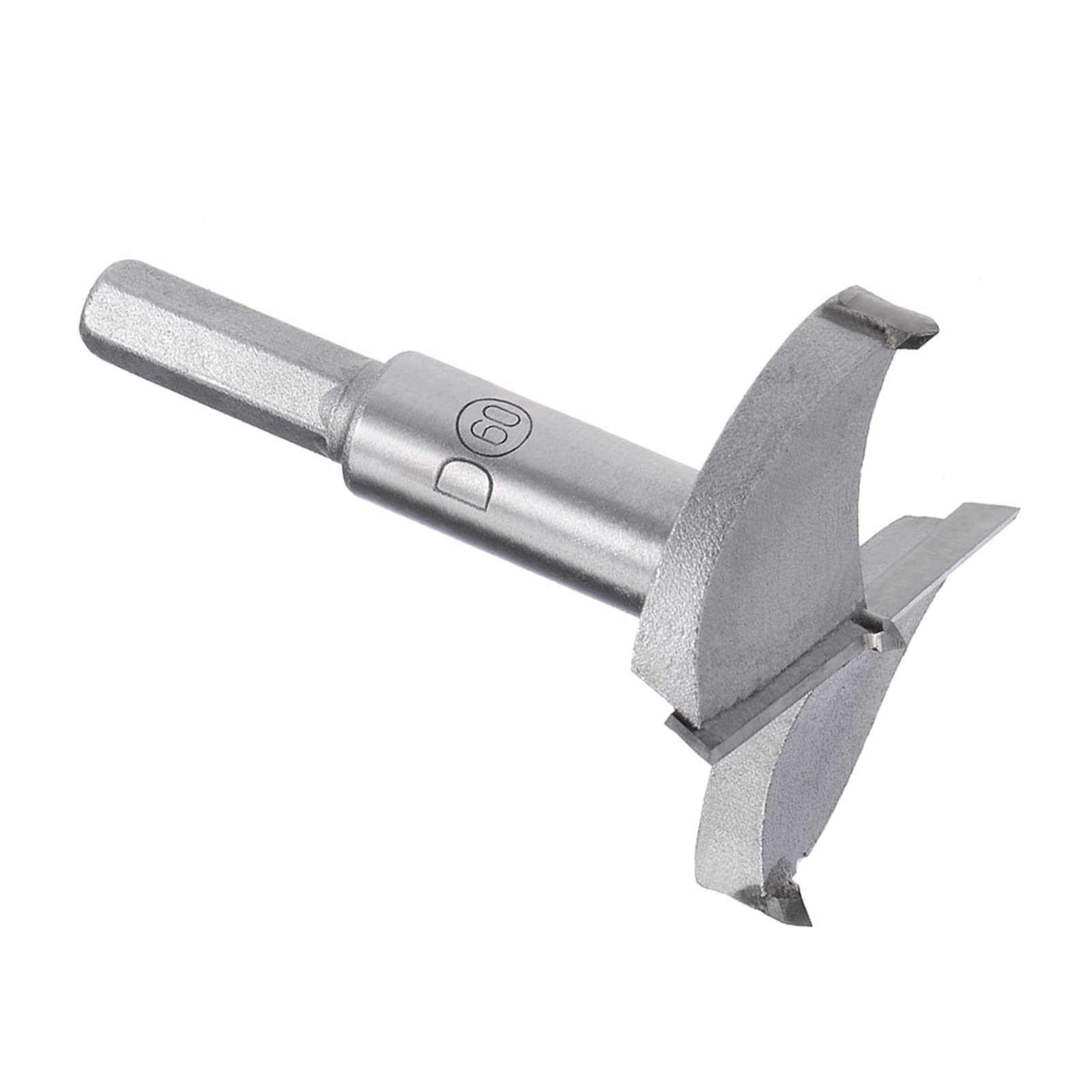 Kozelo Forstner Drill Bit - [60mm] Tungsten Carbide Auger Opener for Wood Furniture Hinge Woodworking Use, Hex Shank, Gray