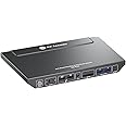 AV Access KVM Switch Docking Station for 2 Monitors 2 Computers, 4K KVM Switch Dual Monitor for Laptop & Desktop, EDID, 1G Ethernet, 100W USB-C Charging, 3X USB 3.0, Ideal for Home Office & Gaming