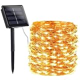 Toodour Solar Christmas Lights, 72ft 200 LED 8 Modes Solar String Lights, Waterproof Solar Powered Fairy Lights, Copper Wire Fairy Lights for Garden, Party, Christmas Decorations (Warm White)