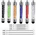 6 Pack XRONG Colors Crystal Capacitive Mini Stylus Universal Touch Screen Pen for Kindle Fire HD, Apple iPad 2