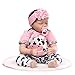 Dirance Lifelike Reborn Doll Sleeping Soft Silicone Full Body Realistic Pink Girl Doll Vinyl Reallike Newborn Baby Doll With Clothes 55cm, Kids Gift for Ages 3+,Under 100 Dollars (Pink)