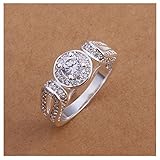 NYKKOLA New Unique Design 925 Silver Crystal Diamond Wedding Engagement Ring