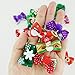 HixixI 50pcs/Pack Dog Puppy Cat Christmas 3D Rhinestone Hair Bows with Rubber Bands Flat Pet Xmas Grooming Accessories