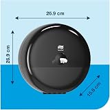 Tork SmartOne Toilet Roll Dispenser Black T8 High Capacity Elevation view 3