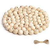 Hagao Natural Wood Beads Round Ball Wooden Loose Beads Unfinished Wood Spacer Beads for Craft-Making 200pcs (14mm)