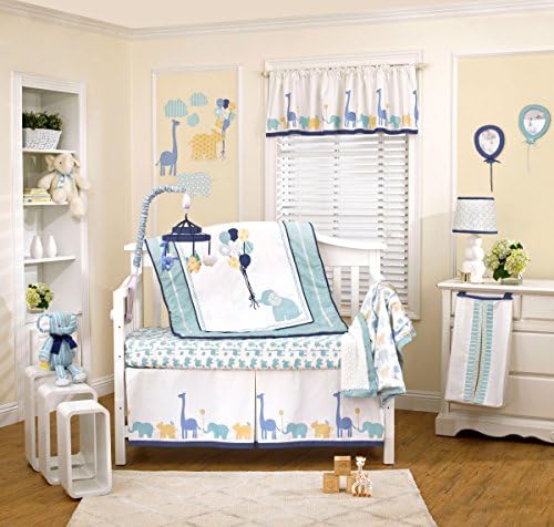 Happy Animals 5 Piece Baby Crib Bedding Set with Bumper by Petit Tresor