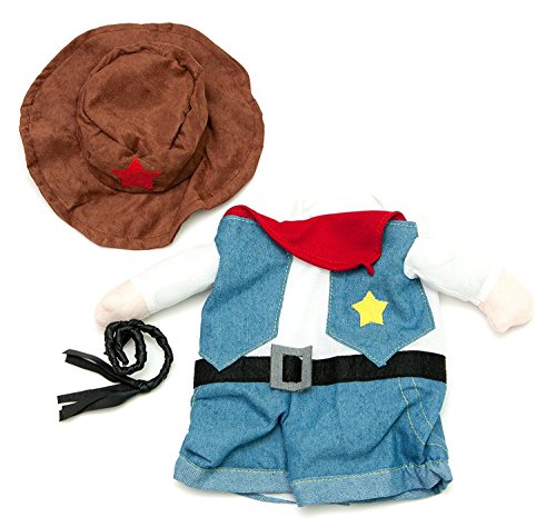 Large Fake Cowboy Arms Costume for Small Dogs by Midlee