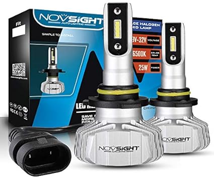 50W 12000LM LED Headlight Kit High Beam Bulb 6500K White NOVSIGHT CREE 9007 HB5