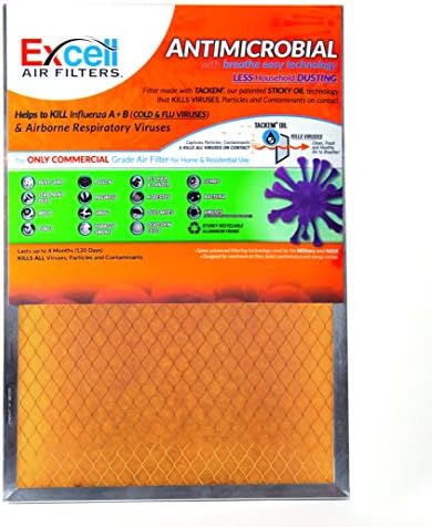 Air Filter - Antimicrobial / Tackifier Orange Filter - The ONLY Commercial Grade Air Filter for Home and Residential Use - Measures 16x20x1