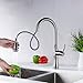 Kitchen Sink Faucet, GICASA Brushed Nickel Single Handle Pull Out Sink Faucet, Stainless Steel Pause Function Sprayer Pull Down Kitchen Sink Faucets