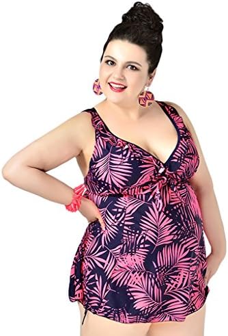 YouYee Women's Plus Size Swimwear Two Pieces with Shorts Summer Vacation Swimsuit