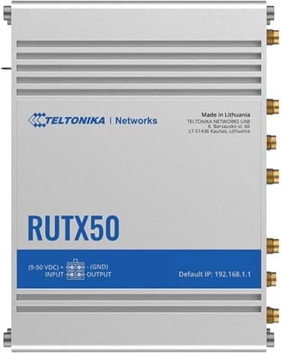 Teltonika RUTX50 Industrial 5G Router 4G Cat 20 Dual SIM 5x Gigabit Ethernet