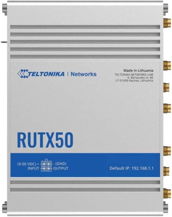 Teltonika RUTX50 Industrial 5G Router 4G Cat 20 Dual SIM 5x Gigabit Ethernet