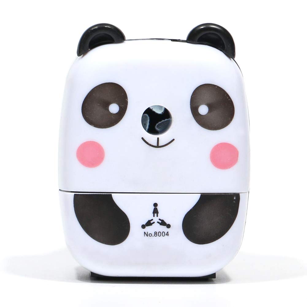 Pencil Sharpener, Non Slip Tool Students Gift Kids Small Stationery Cartoon Animal Labor Saving Desktop School Cute Hand Crank(Panda)