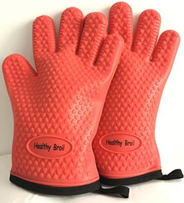 Silicone Cooking Gloves, Insulated Waterproof Gloves With Inner Protective Lining, Heat Resistant Grilling Oven Mitts Up To 480 F For Cooking, Baking, BBQ, Barbecue, Smoking, Non-slip Potholders