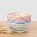 UPSTYLE Eco-friendly Wheat Straw Soup Bowl Biodegradable Bamboo Shape Dinnerware Set Plastic Bowl Tableware Set Square Bowls for Rice, Soup, Fruit or Noodle Size 8.45oz (250ml) Pack of 4
