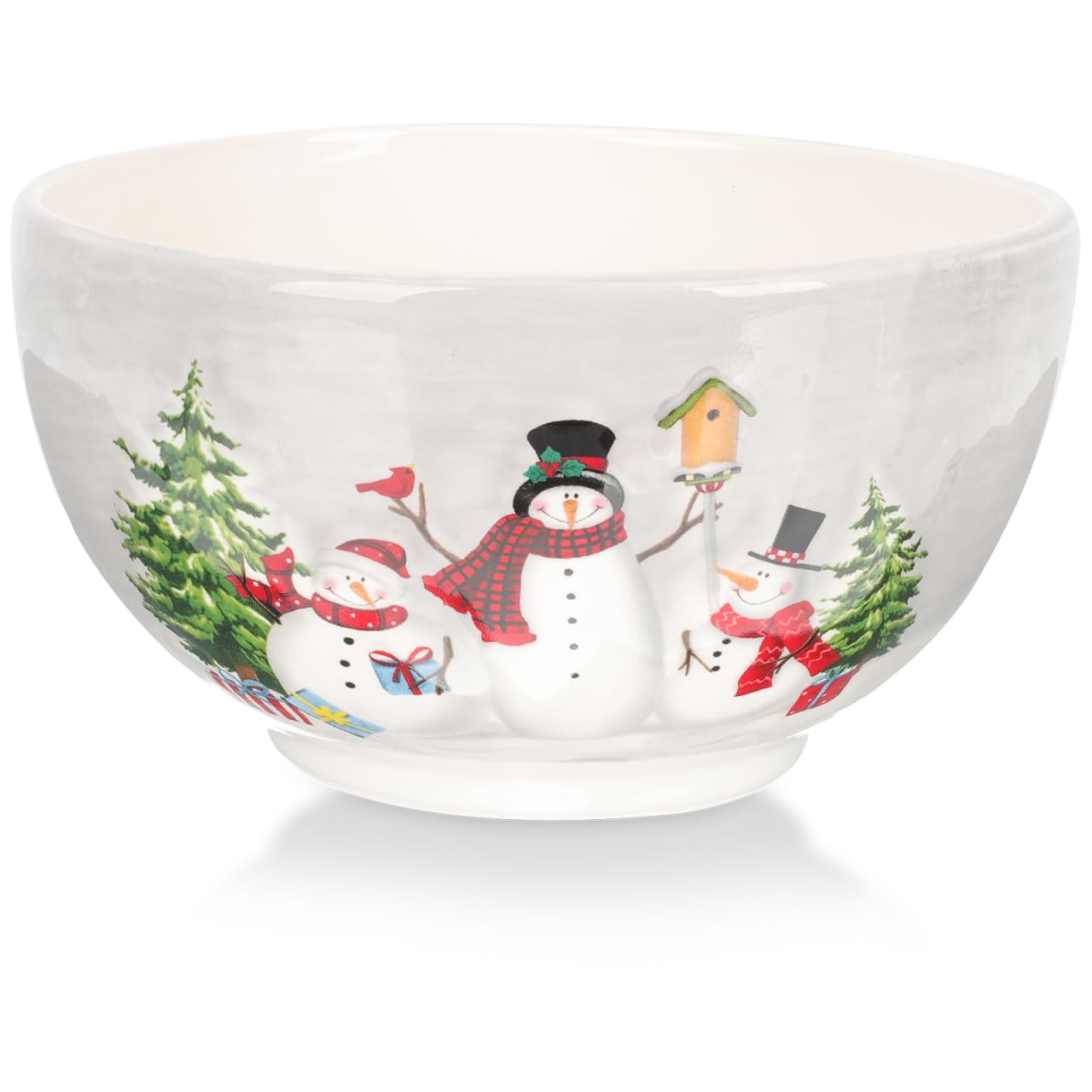 Ceramic Christmas Soup Bowl with Santa Claus Design Large Kitchen Serving Bowl for Holiday Meals and Festive Gatherings 850ml