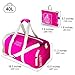 travel inspira 40L Foldable Duffel Bag lightweight Duffle Luggage Gym Sports Cycling School Bags with She Compartment Adjustable Shoulder Strap- Deep Pink