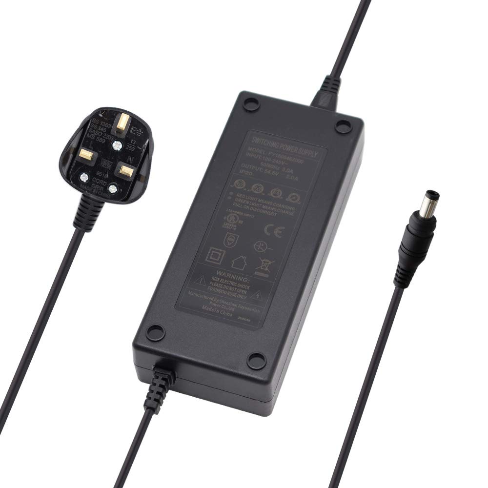 Abakoo UL Listed 54.6V 2A Charger Power Supply Adapter for 13S 48V Lithium Battery Pack, Li-ion Battery Charger, with 5.5x2.5mm DC Plug