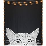 Mexidi Tapestry Wall Hangings Wall Blanket Art Dorm Shawl Beach Towel Throw Tapestry Decor Bedspread Bedroom Living Kids Girls Boys Room Dorm Accessories 51x59inchs (Cat)