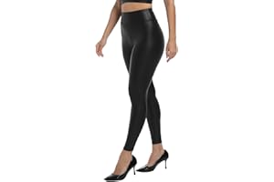 Hody Lovy Faux Leather Leggings for Women Leather Pants Compression Leggings Tummy Control Pleather Tight Riding Breeches