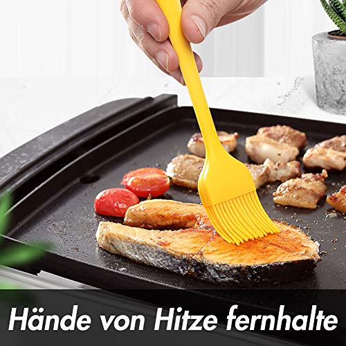 HAKACC Backpinsel Silikon, 4er Grillpinsel mit Silikon Spatel Teigschaber Öl Soße Butter Marinaden für BBQ Grill Backküche Kochen
