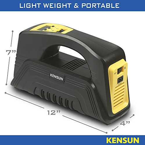 Kensun AC/DC Rapid Performance Portable Air Compressor Tire Inflator with Digital Display for